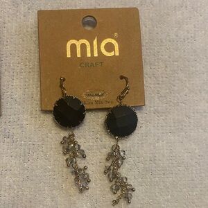 Craft Black and Gold Leaf Earrings